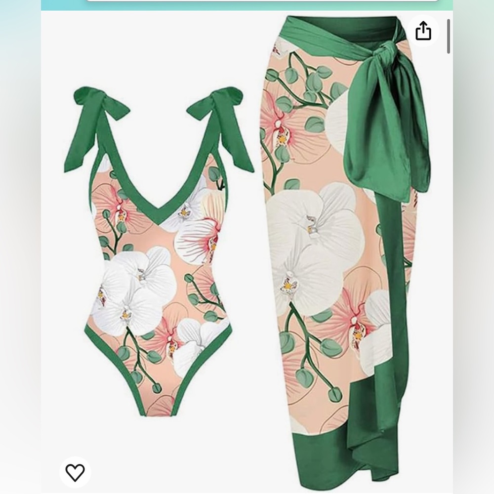 Floral One Piece Sarong Set